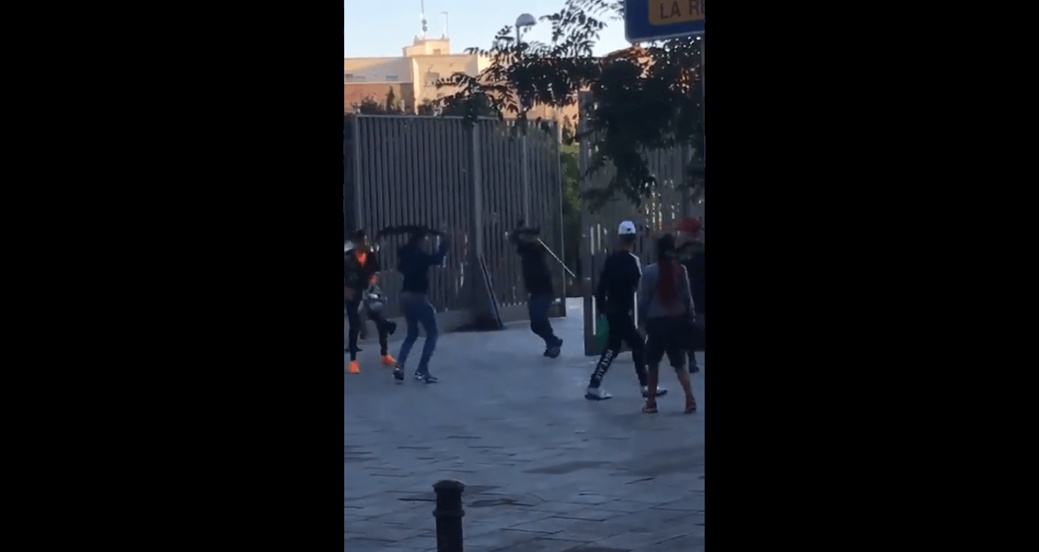 Brutal pelea en Madrid en pleno día y con machetes 1