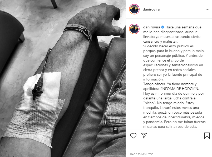 Dani Rovira declara que padece cáncer 