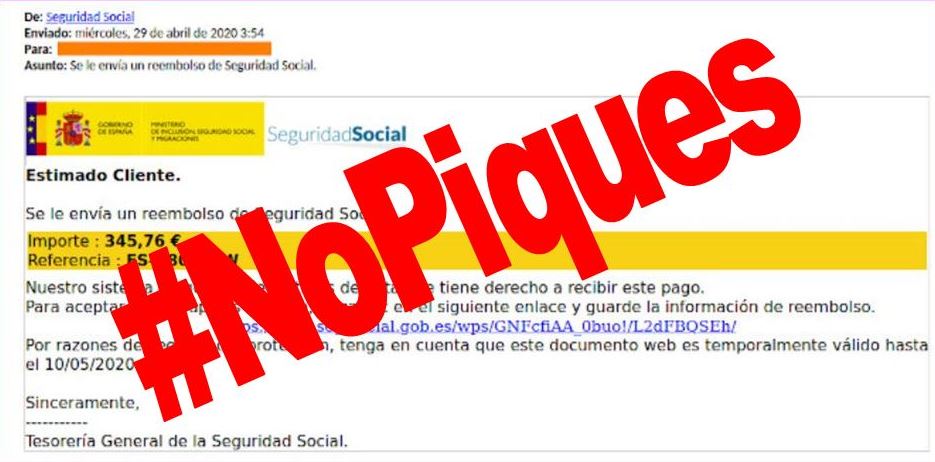 correo de la seguridad social estafa