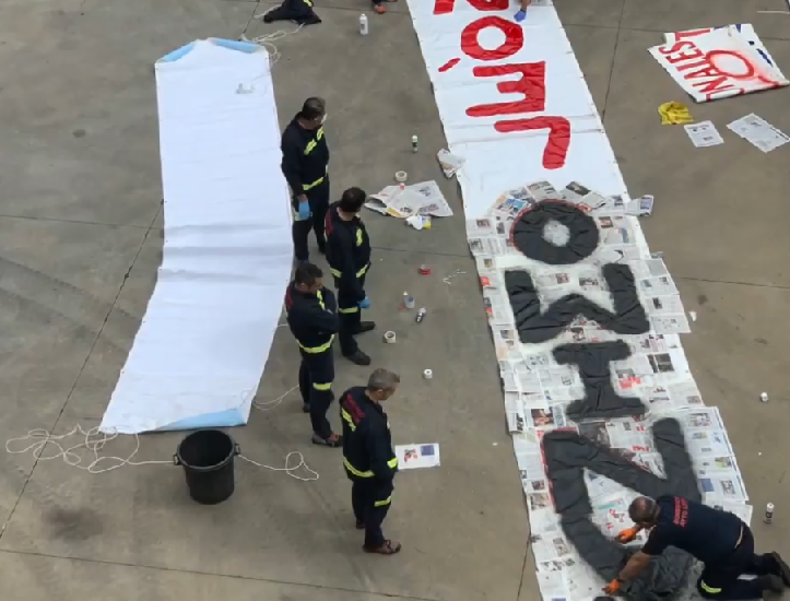 VÍDEO| Así dan ánimos la Policía, Guardia Civil y Bomberos de León