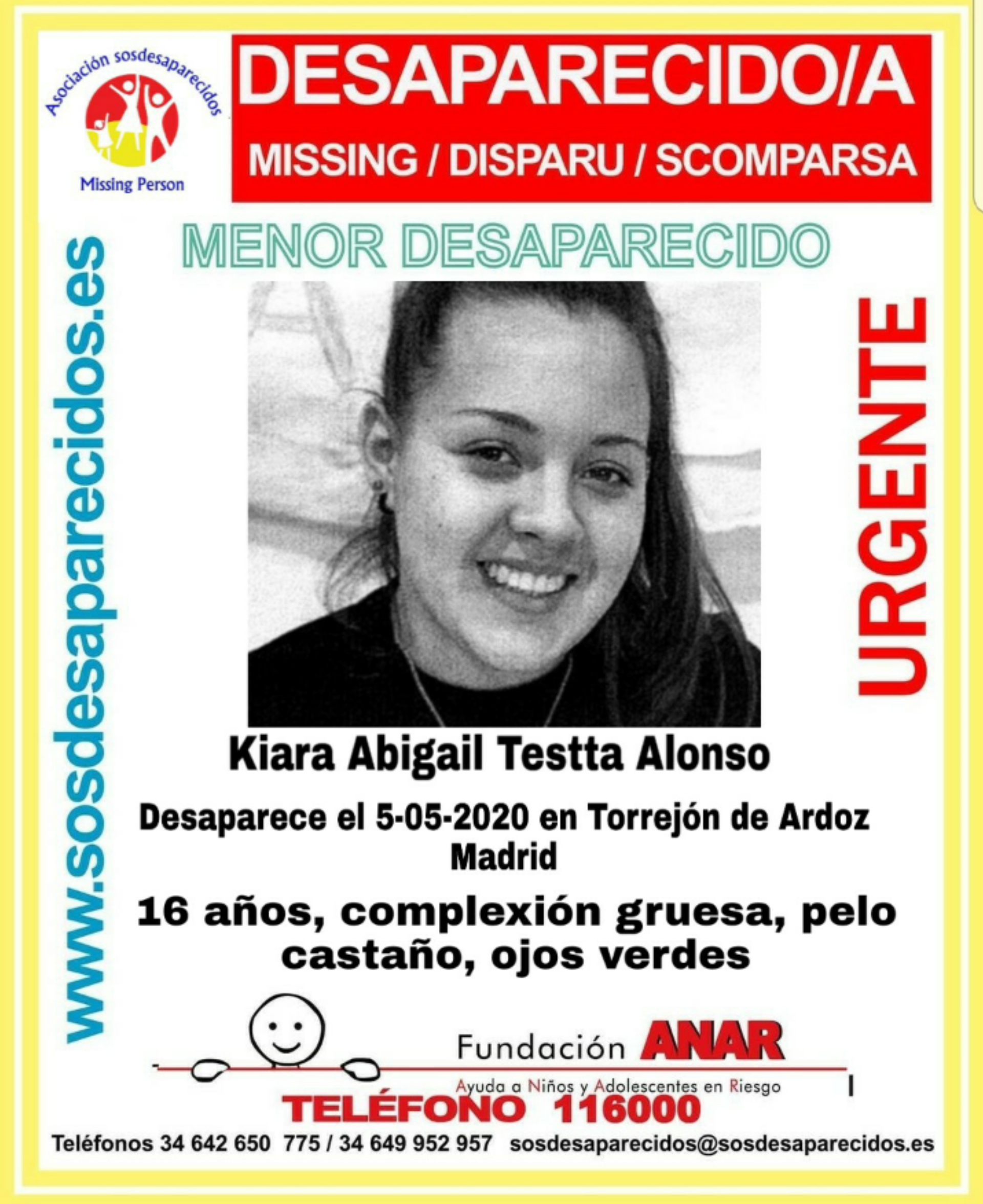 URGENTE| Desaparecida una menor de 16 años