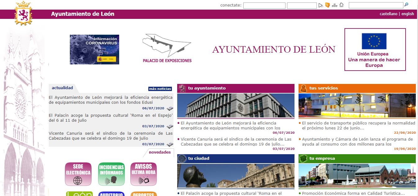 Ayuntamiento de León página web