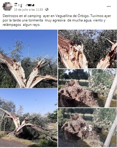 Destrozos en el camping de Veguellina de Órbigo