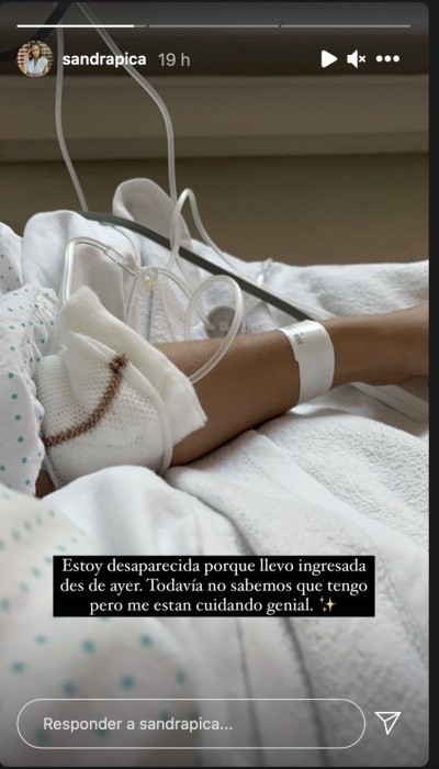 Sandra Pica ingresada en el hospital 1
