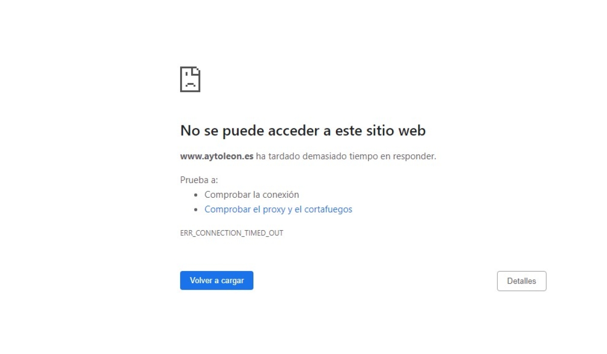 Cae la página web del Ayuntamiento de León por motivos desconocidos 1
