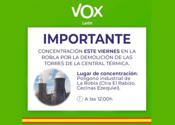 VOX convoca una concentración por la térmica de La Robla