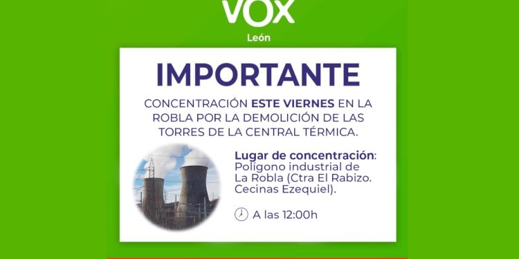 VOX convoca una concentración por la térmica de La Robla