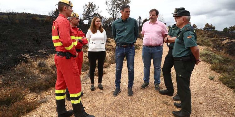 Sánchez esta mañana durante su visita a la Sierra de La Culebra