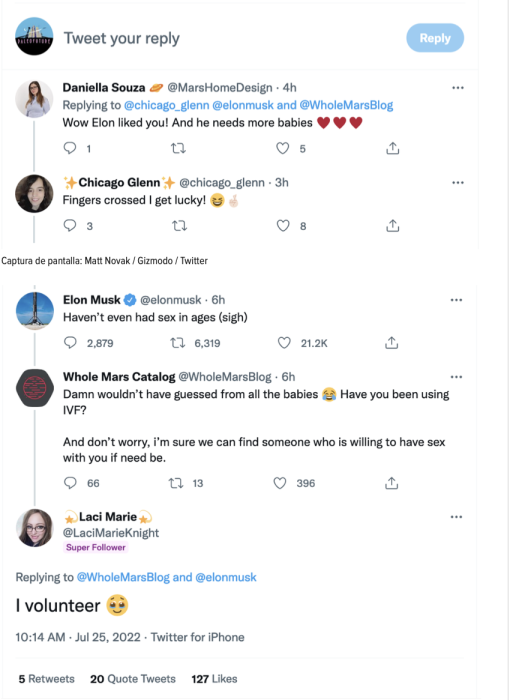 Toda la gente que le propone relaciones a Elon Musk en Twitter 3