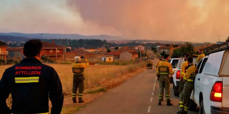 León apoya la labor para sofocar el incendio de Zamora 1