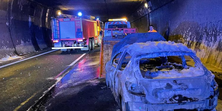 Una de las incidencias tuvo lugar en el túnel del Negrón