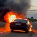 Un coche arde en llamas de forma sorpresiva en León 3