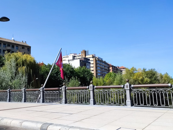Ya ondean las nuevas banderas del Puente de los Leones 2