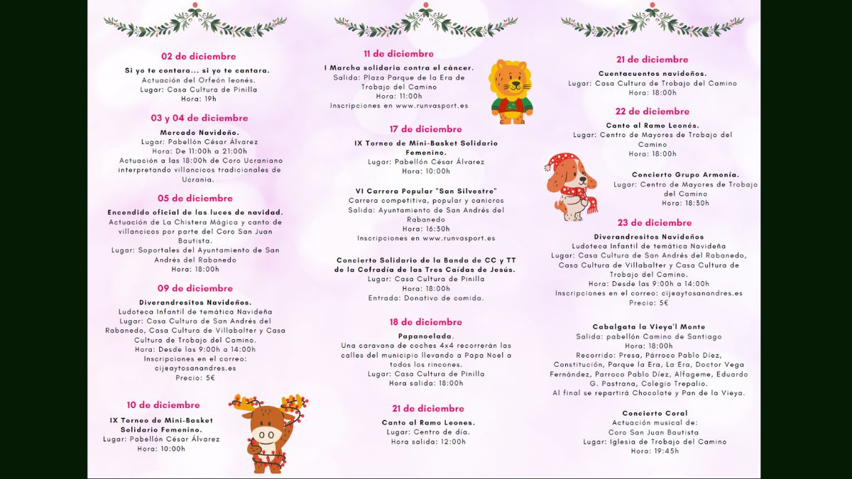 Programa completo de las fiestas de Navidad 2022 en San Andrés 1
