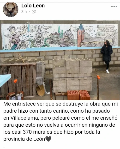 Tristeza por el fin de este mural de Lolo en León 1