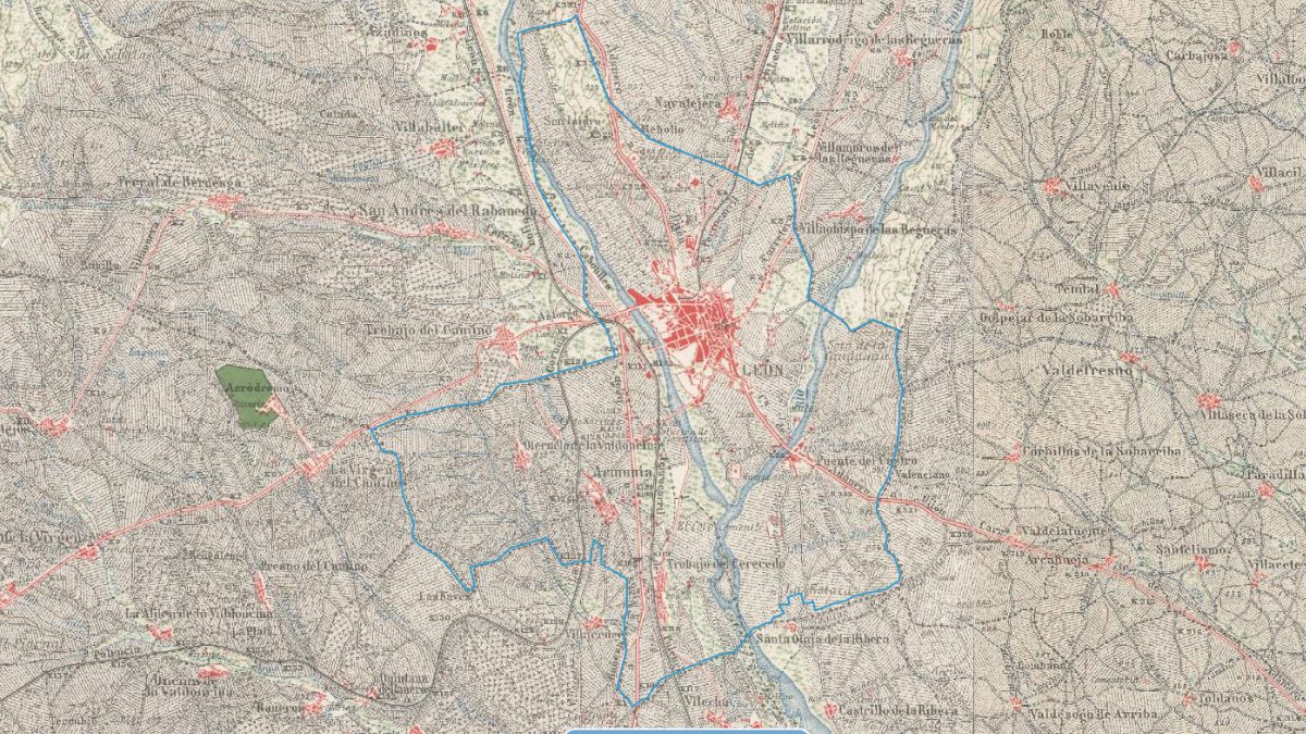 Así era el mapa de León hace 100 años 1