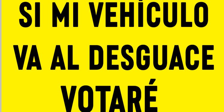 Cartel de la campaña contra las restricciones a los coches