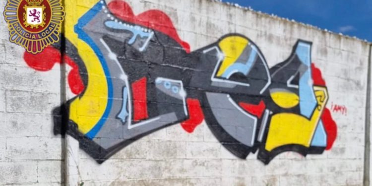 El grafitero fue pillado in fraganti