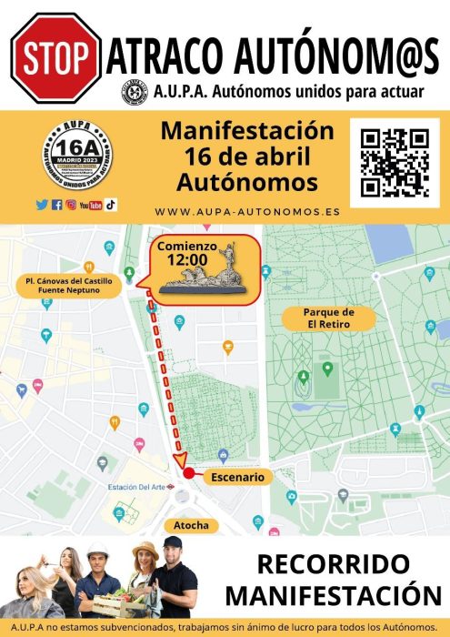 Los autónomos llamados a una gran manifestación el domingo 1