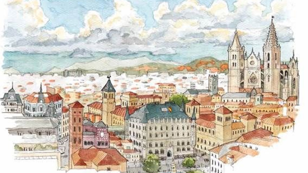 Las ilustraciones que inmortalizan la ciudad milenaria de León 2