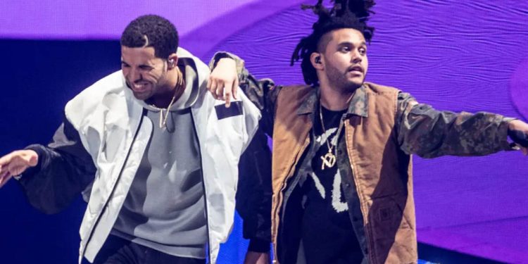 Drake con The Weeknd en un concierto