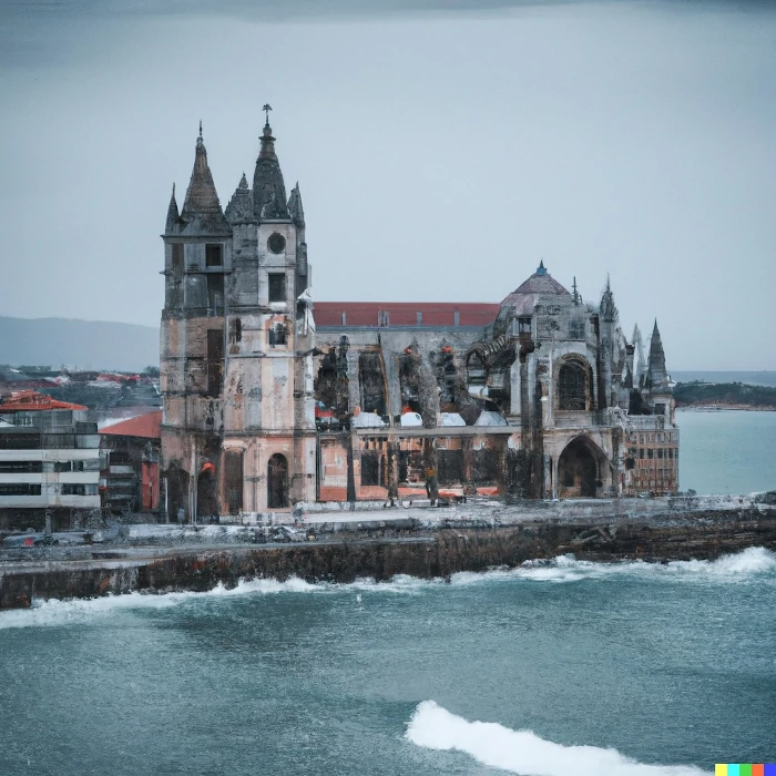 Así se vería la Catedral si hubiera playa en León 1