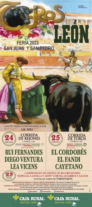 Cartel de toros en León San Juan 2023