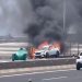 Pánico en la autopista por estar un vehículo ardiendo