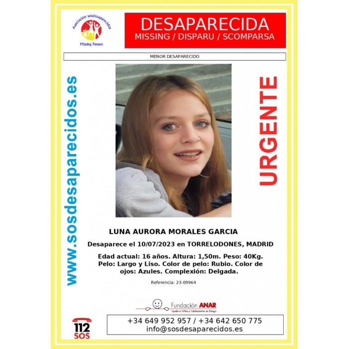 Buscan a esta menor de 16 años desaparecida misteriosamente en Madrid 1
