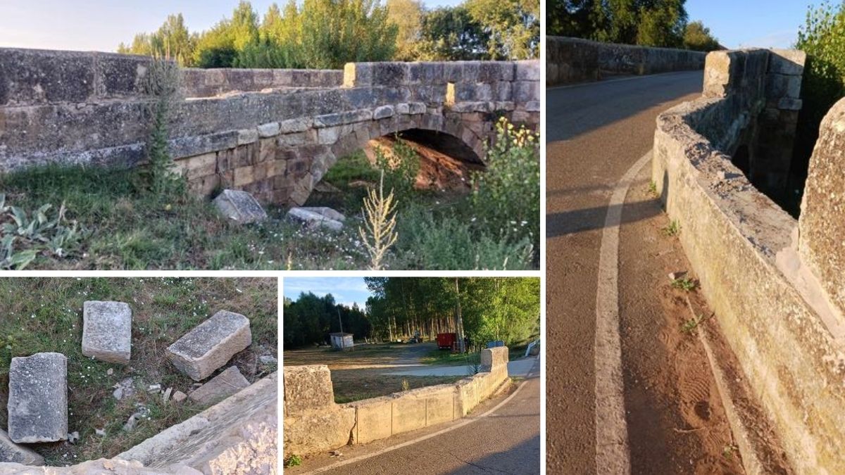 El deplorable estado del puente medieval en un pueblo de León 1