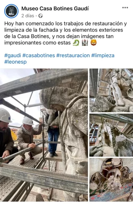 La nueva perspectiva de la Casa Botines desde los andamios 1