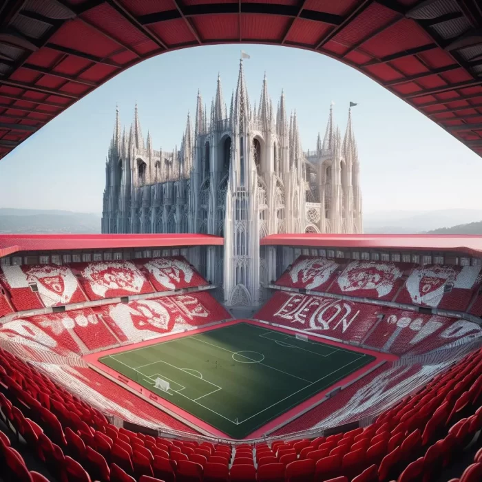 Así se vería el estadio Reino de León si hubiera sido creado por una IA 2