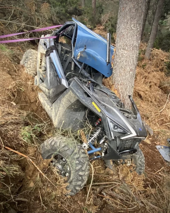 Un aparatoso accidente de boogie en la Maragatería deja dos heridos 1