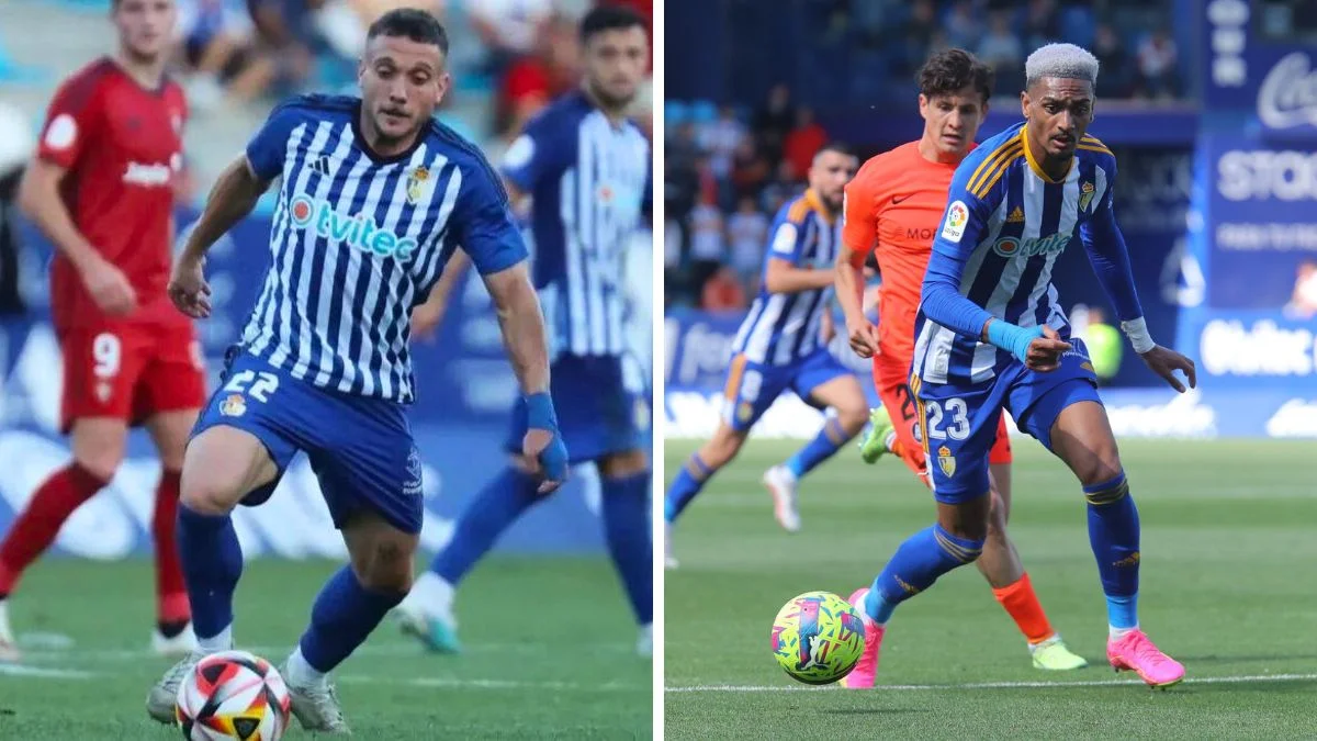 Los jugadores de la Ponferradina que están en la rampa de salida 1