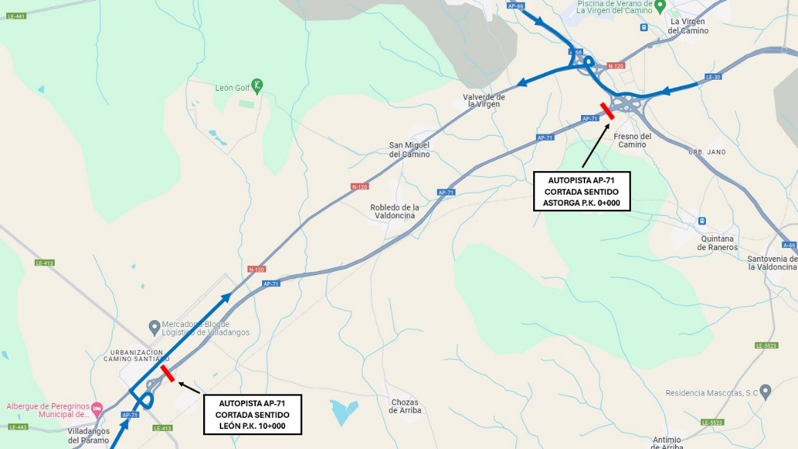 Cortado el tráfico de esta importante carretera de León 1