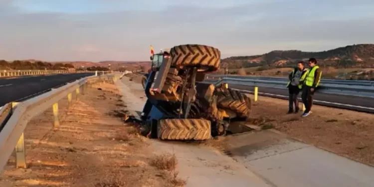 Tractor volcado