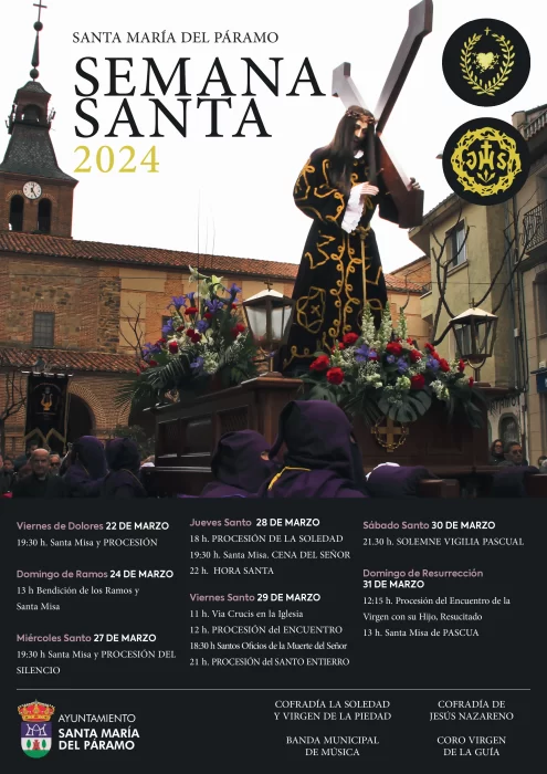 Programa completo de la Semana Santa 2024 en Santa María del Páramo 1