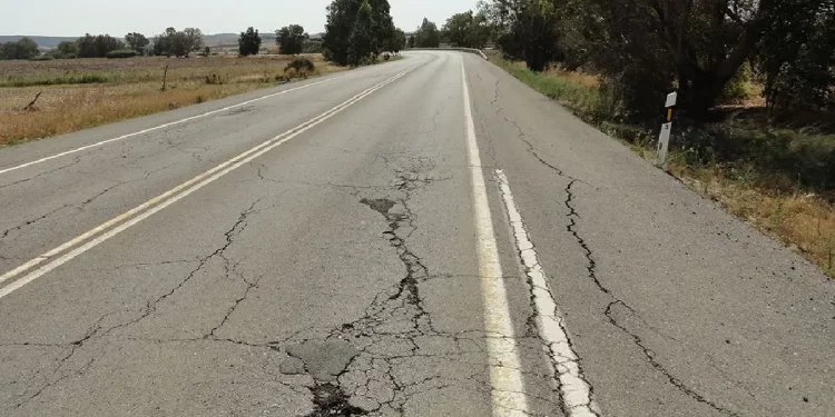 Carretera en mal estado