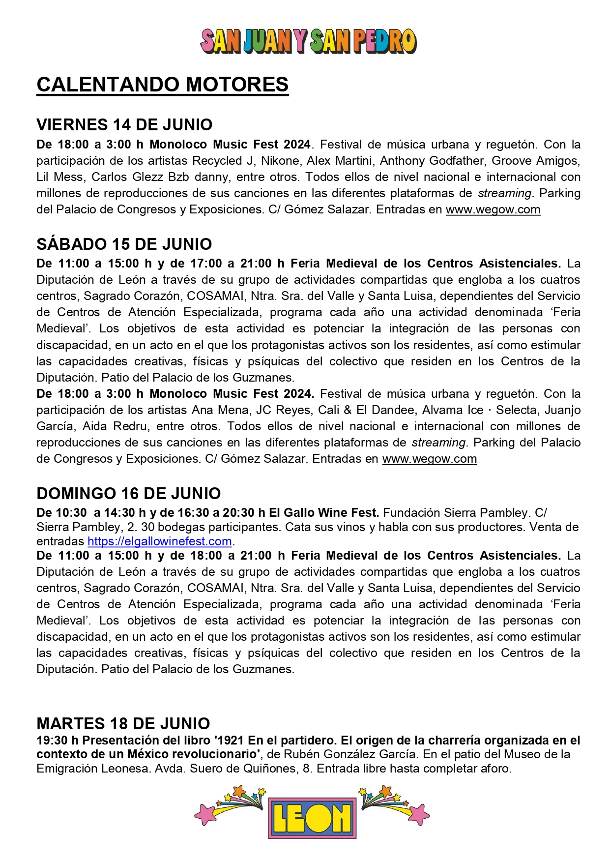 Programa de las Fiestas de León ‘San Juan y San Pedro 2024’ 4