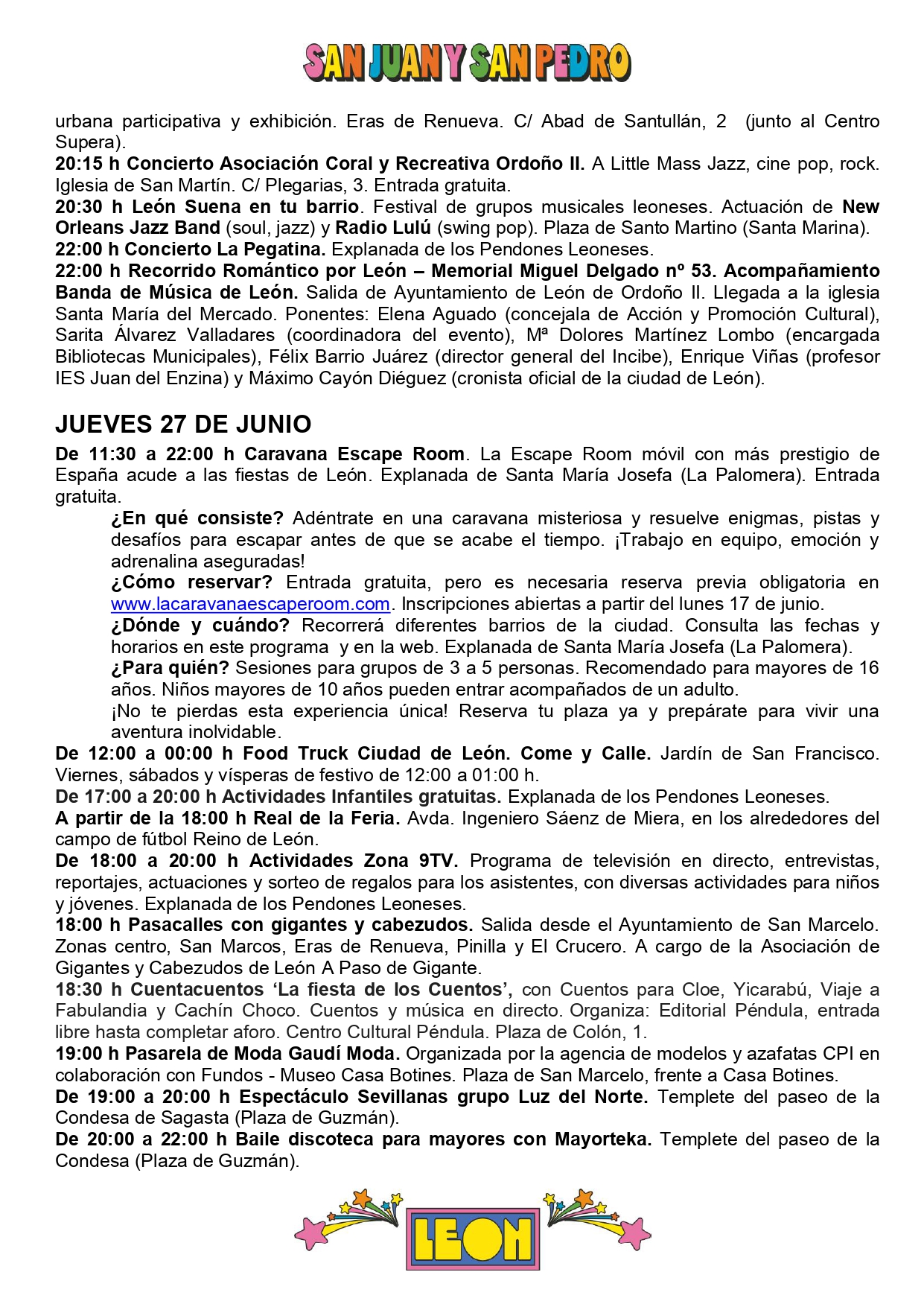 Programa de las Fiestas de León ‘San Juan y San Pedro 2024’ 12