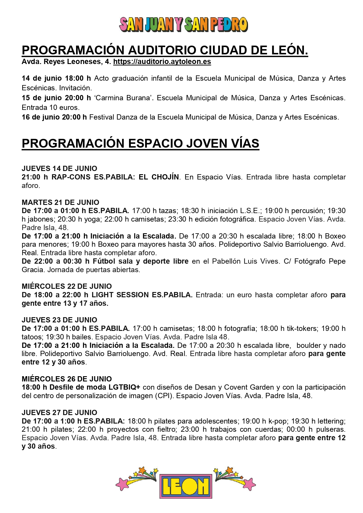 Programa de las Fiestas de León ‘San Juan y San Pedro 2024’ 16