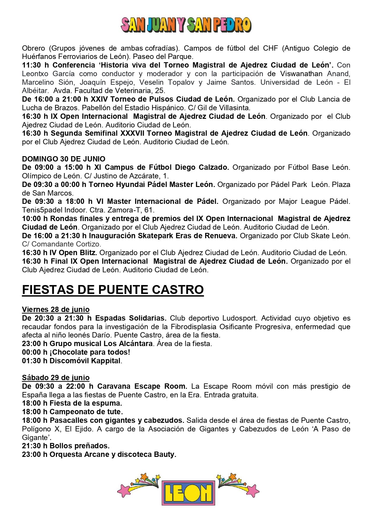 Programa de las Fiestas de León ‘San Juan y San Pedro 2024’ 21