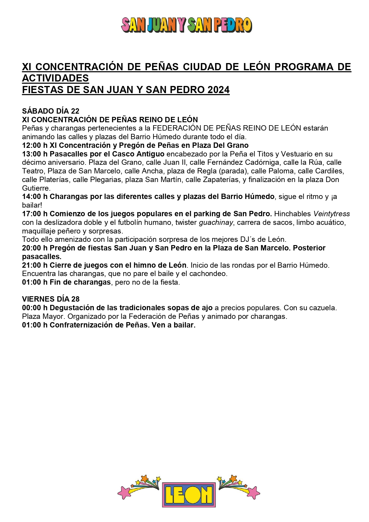 Programa de las Fiestas de León ‘San Juan y San Pedro 2024’ 29