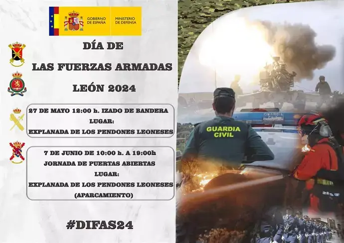 Día y hora del izado del Día de las Fuerzas Armadas en León 1