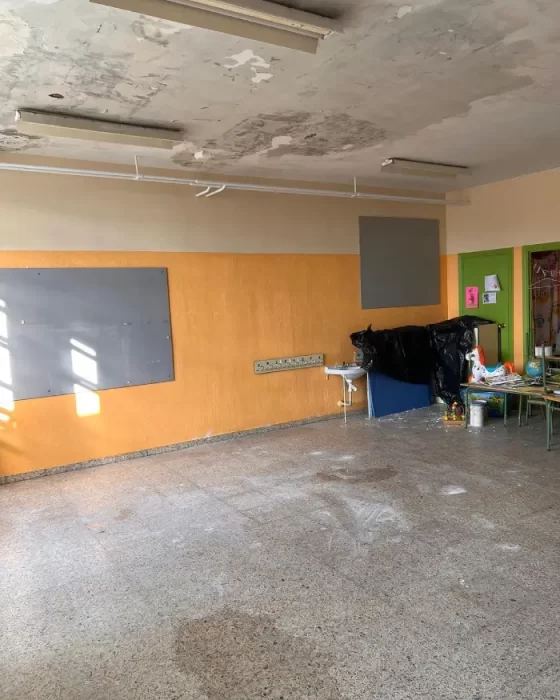 Este es el deplorable estado de las aulas del colegio La Palomera 2