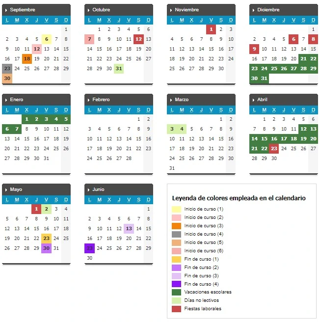 Calendario escolar en León 2024-2025 1