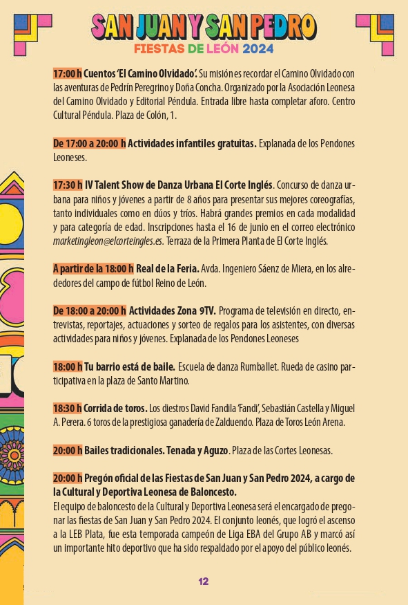 Programa de las Fiestas de León ‘San Juan y San Pedro 2024’ 11