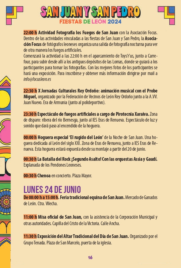 Programa de las Fiestas de León ‘San Juan y San Pedro 2024’ 15