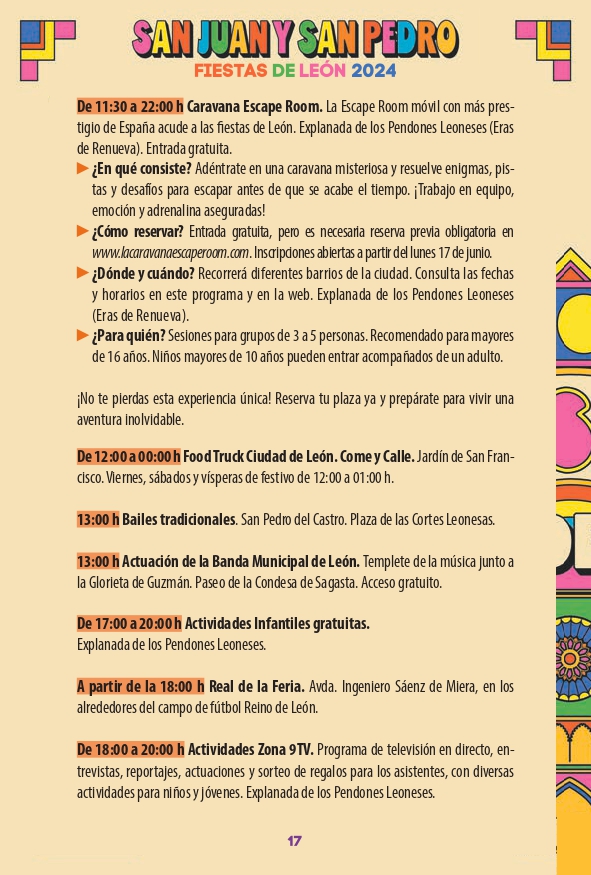 Programa de las Fiestas de León ‘San Juan y San Pedro 2024’ 16