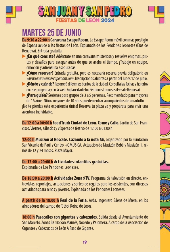 Programa de las Fiestas de León ‘San Juan y San Pedro 2024’ 18